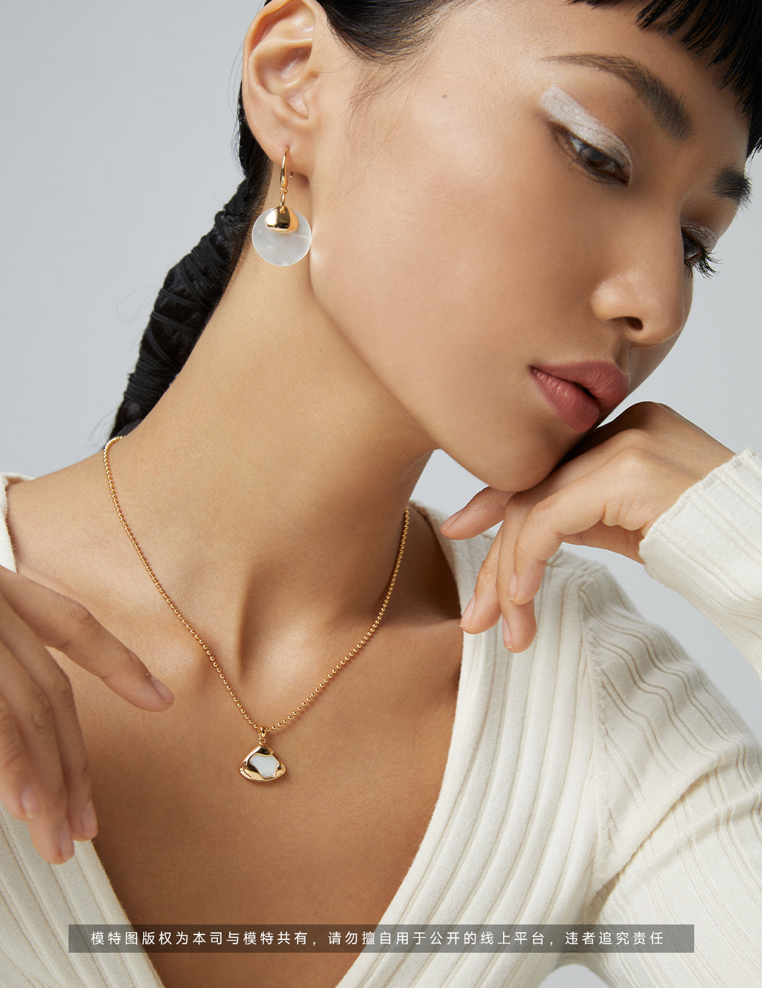 Natural of pearl Earrings天然贝母