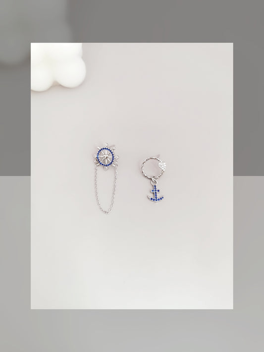 Anchor & Rudder earrings 船锚船舵