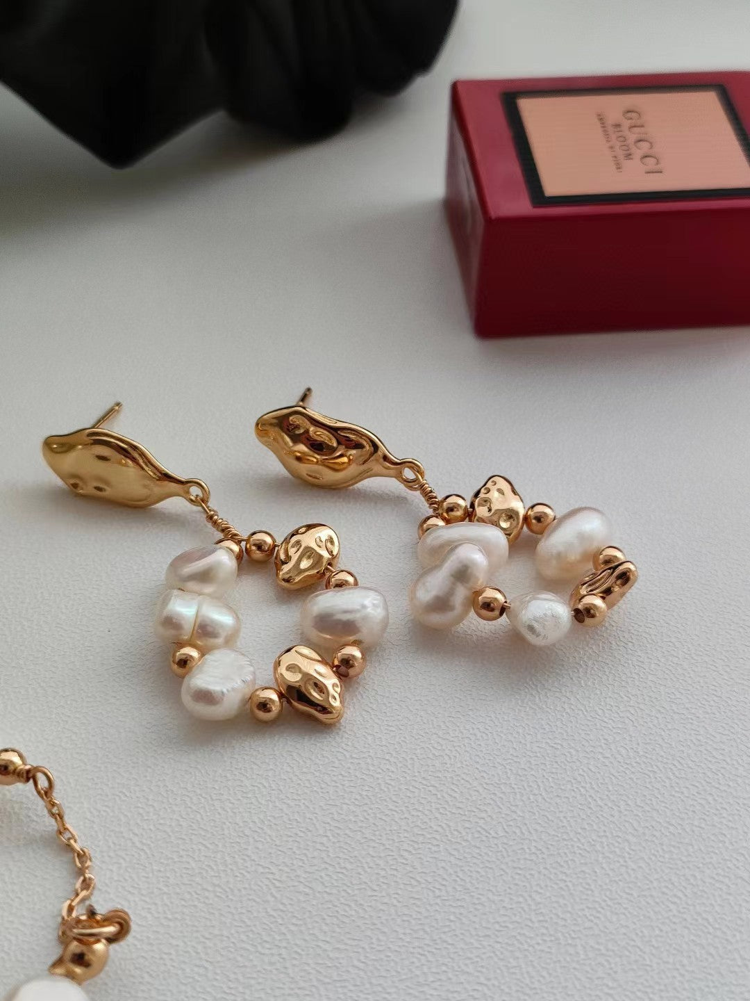 Natural pearl earrings 天然珍珠耳环