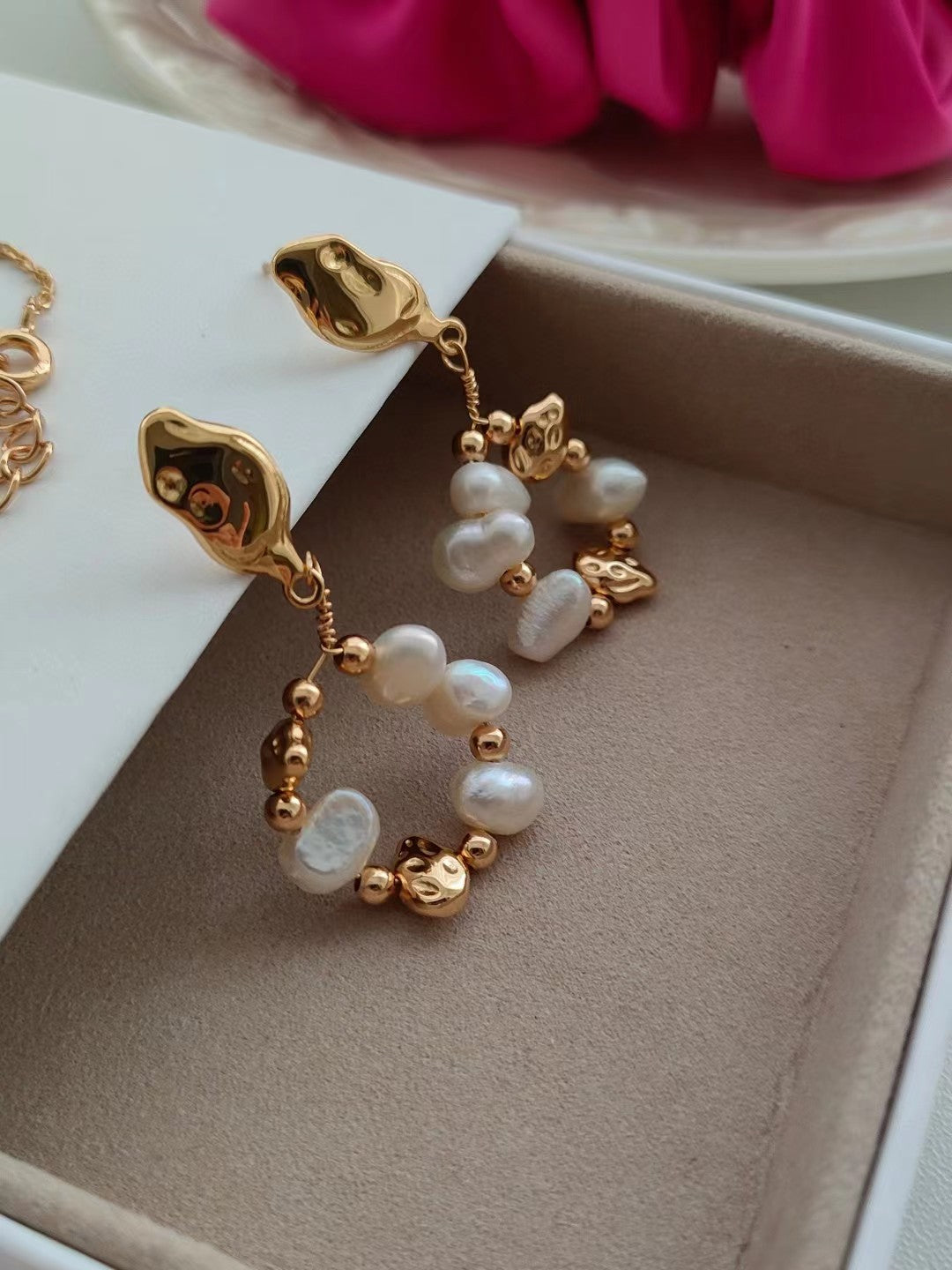 Natural pearl earrings 天然珍珠耳环