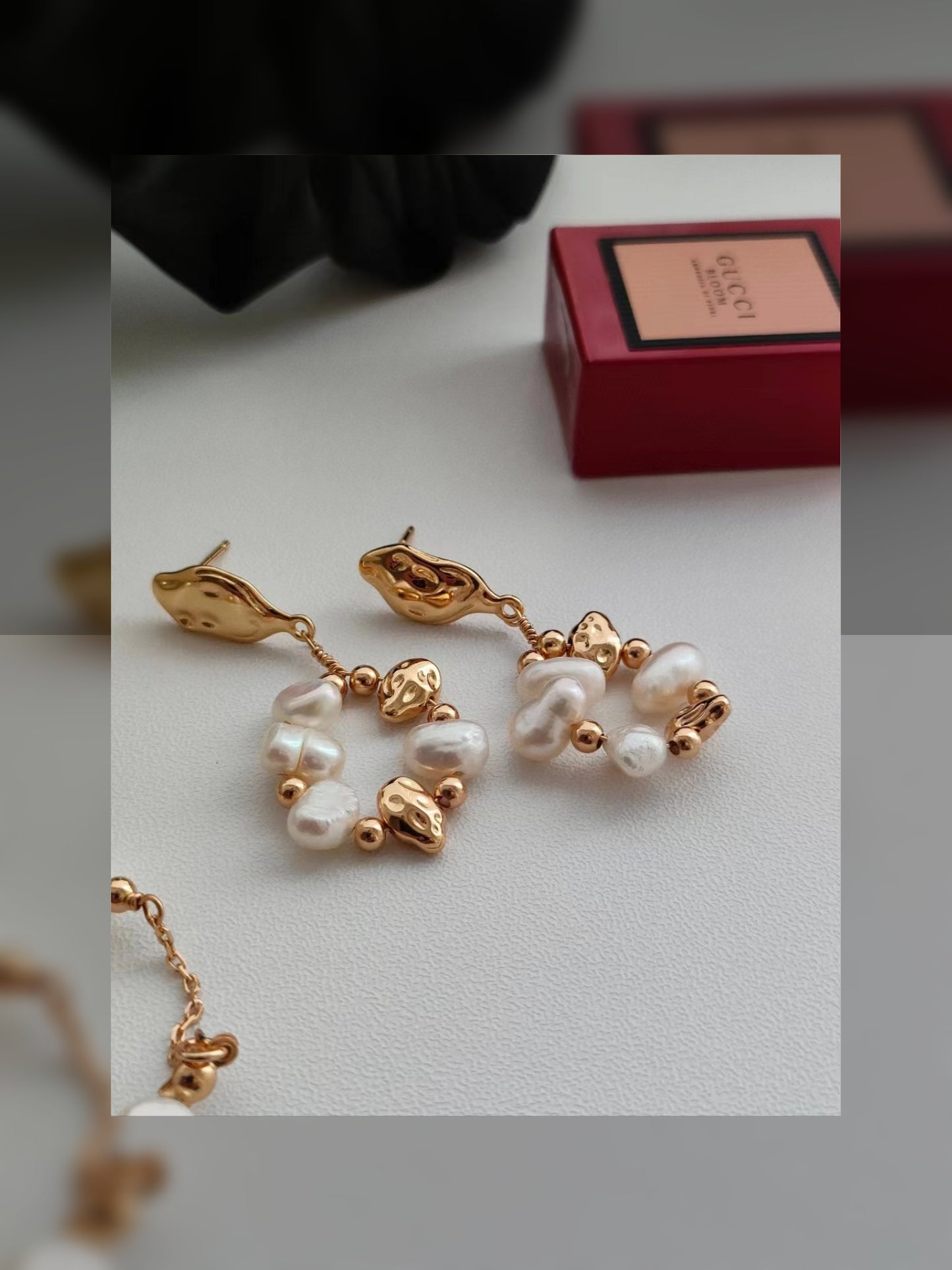 Natural pearl earrings 天然珍珠耳环